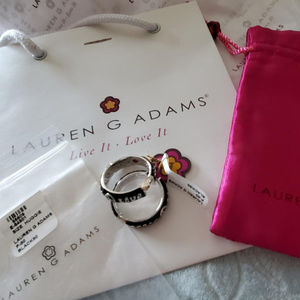 Lauren G Adams Hoop Earrings Peace/Love